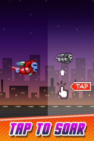 Flying Iron-Dude - The 2-Dot Line Tap Adventure Game FREE screenshot 2
