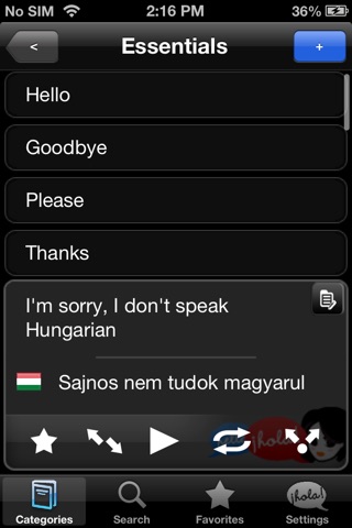 Lingopal Hungarian LITE - talking phrasebook screenshot 2