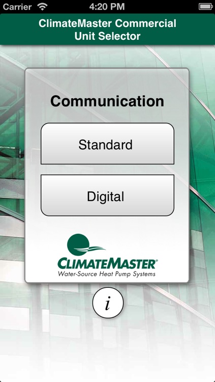 ClimateMaster Commercial Unit Selector