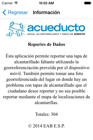 Reporte Daños EAB screenshot 3