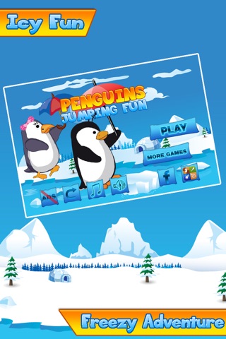 Penguins Jumping Fun : Ice Madness with Colourful Umbrellas & Jetpacks - FREE screenshot 2