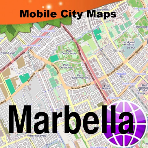 Marbella, Puerto Banus, Estepona, Ronda, Sierra de Grazalema Street Map. icon