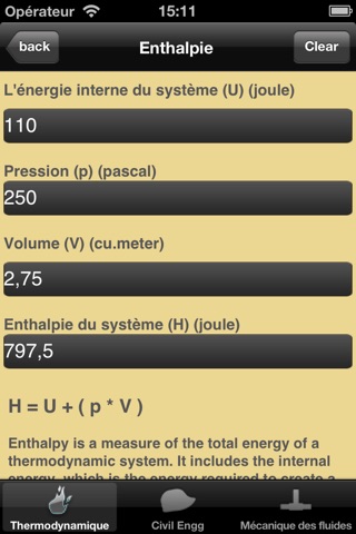 Thermodynamics Calculator lite screenshot 2