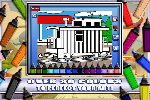 Marker Mania for Boys: My Choo Choo Trains and Jet Planes Coloring Book FREE! screenshot 4