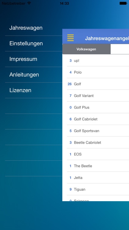 Jahreswagen direkt von WA - Das Jahreswagenangebot