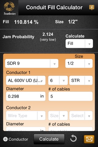 Southwire® Conduit Fill Calc screenshot 3