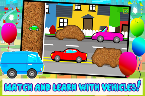 Kids Car, Trucks, Construction & Emergency Vehicles - Puzzles for Kids (toddler age learning games free) screenshot 2