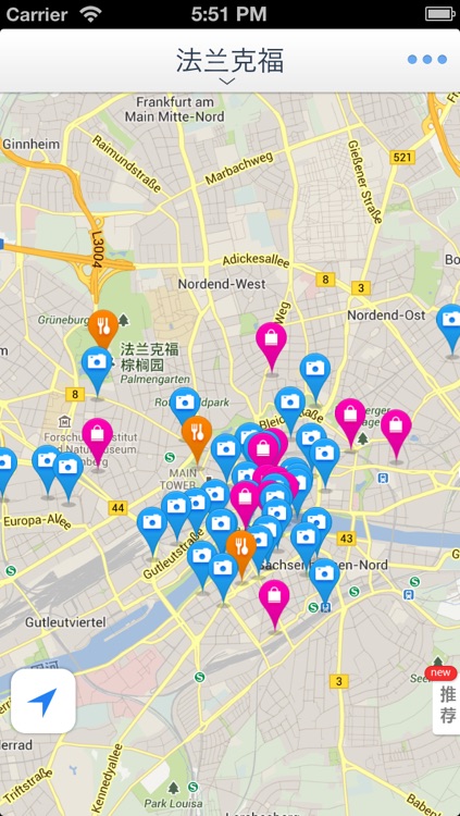 Frankfurt Offline Map(offline map, subway map, GPS, tourist attractions information)