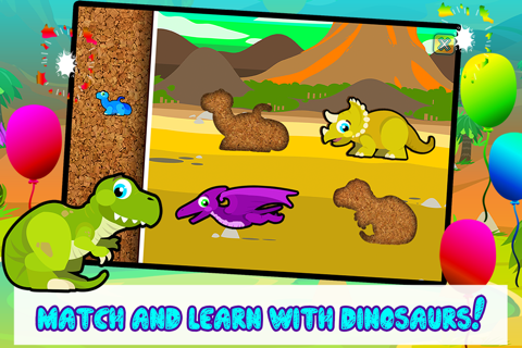 Dino Puzzles for Kids (Toddler Age Dinosaur Learning Games Free) screenshot 2