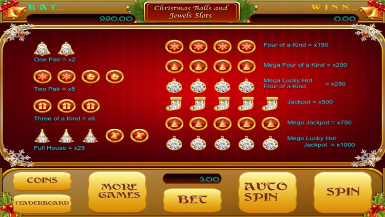 Christmas Balls and Jewels Slots - Vegas Style Slot Machine For Your Entertainment!