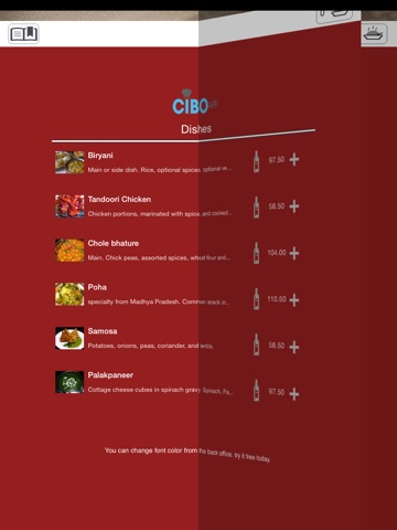 Cibo Digital Menu screenshot 2