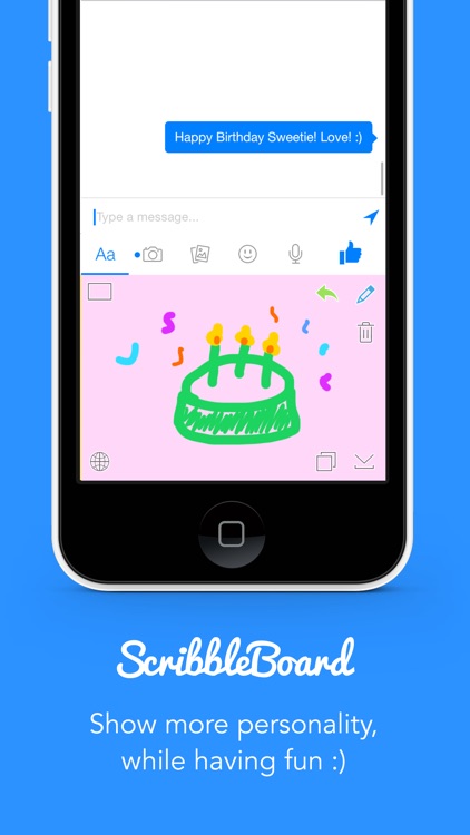 ScribbleBoard for iOS 8 - Keyboard to draw your messages