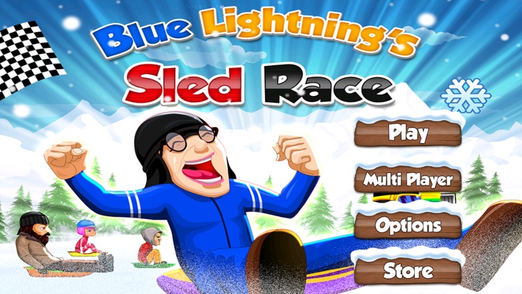 Blue Lightnings Sled Race -  Downhill racing game in the snowy mountain