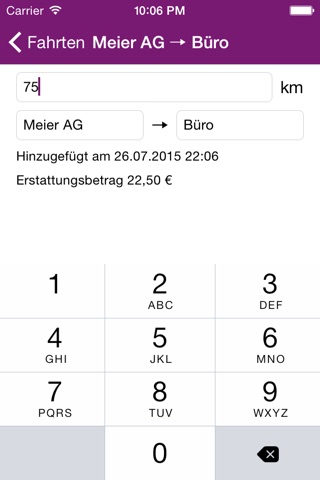 Fahrten App - Geschäftliche Fahrten mit dem privaten PKW verfolgen screenshot 2