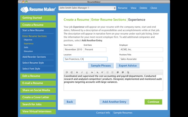 resume maker on the