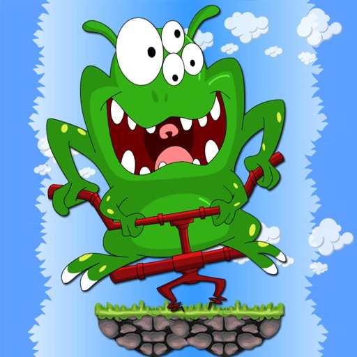 Cute Monster Pogo-Stick Space Jump Free