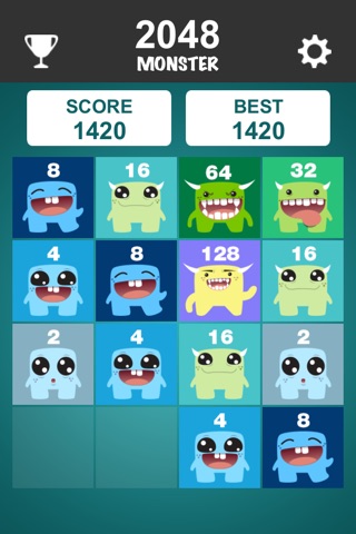 2048 Monster: Numbers Sliding Puzzle Game screenshot 2