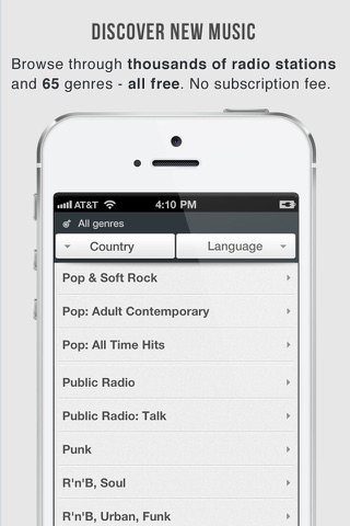OneTuner Pro Radio Player for iPhone, iPad, iPod Touch - tunein to 65 genre stream! screenshot 3