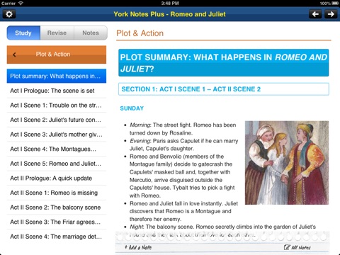 Romeo and Juliet York Notes GCSE for iPad screenshot 2