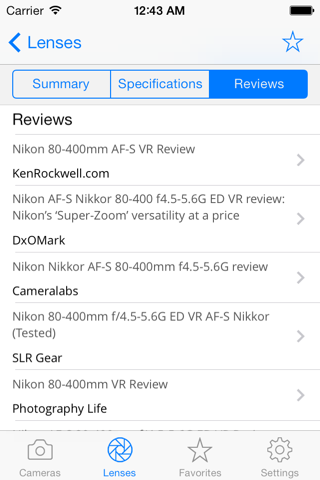 Nikon Camera Bible - The Ultimate DSLR & Lens Guide: specifications, reviews and more screenshot 4