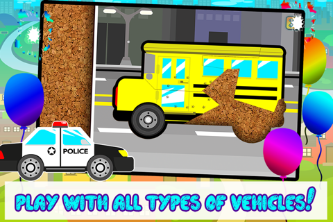 Kids Car, Trucks, Construction & Emergency Vehicles - Puzzles for Kids (toddler age learning games free) screenshot 4