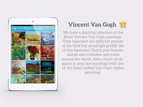 Art Gallery HD for iPad - Van Gogh , Monet , Klimt , Renoir screenshot 2