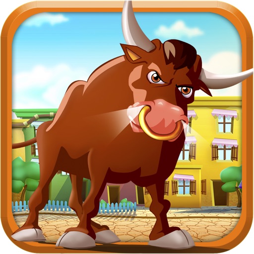 Bull Running Street : Racing against Kid Friends during Day Icon