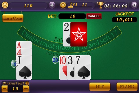Jackpot Blackjack 21 Free - Vegas Card Casino Games screenshot 4