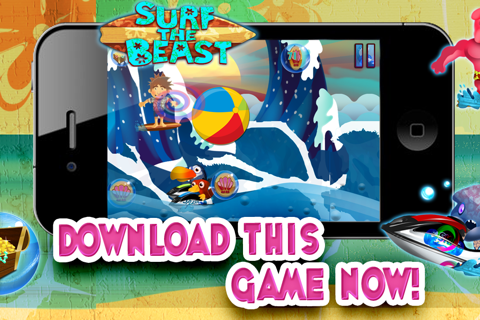 Wipeout Surfer Dude Splash Dash :  A Perfect Riptide Surf Wave Riding Adventure at Shark Island - FREE screenshot 2