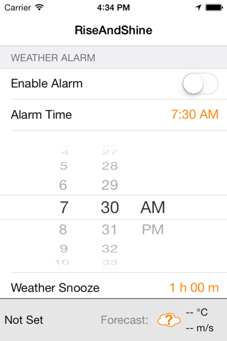 RiseAndShine - Weather Alarm Clock screenshot 2