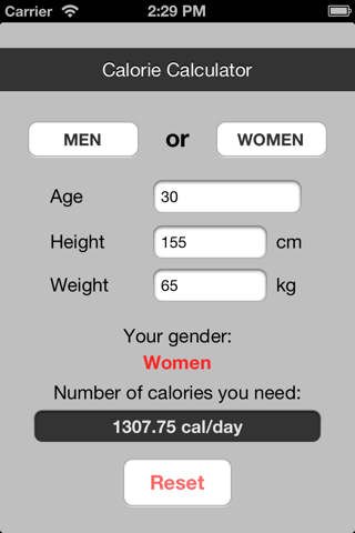 Calorie Counter (BMR) screenshot 3