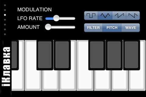 !iM: iKlavka, classic monophonic (two voice) sound synthesizer with full screen piano keyboard. Free version. screenshot 3