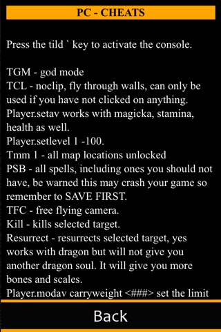 Cheats for Skyrim + Cheats codes, Hints, Easter Eggs, Achievements screenshot 4