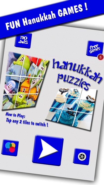 Jewish Puzzles - Hanukkah, Fun Free Tile Switch Jigsaw Games