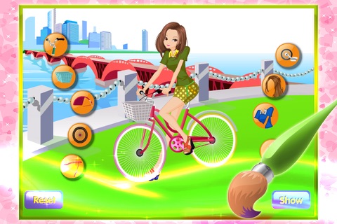 Fashion Girl & Bicycle screenshot 2