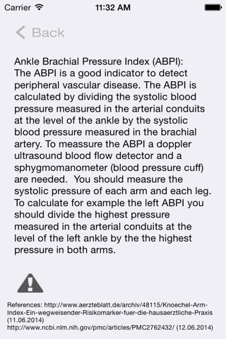 Ankle brachial pressure index screenshot 2