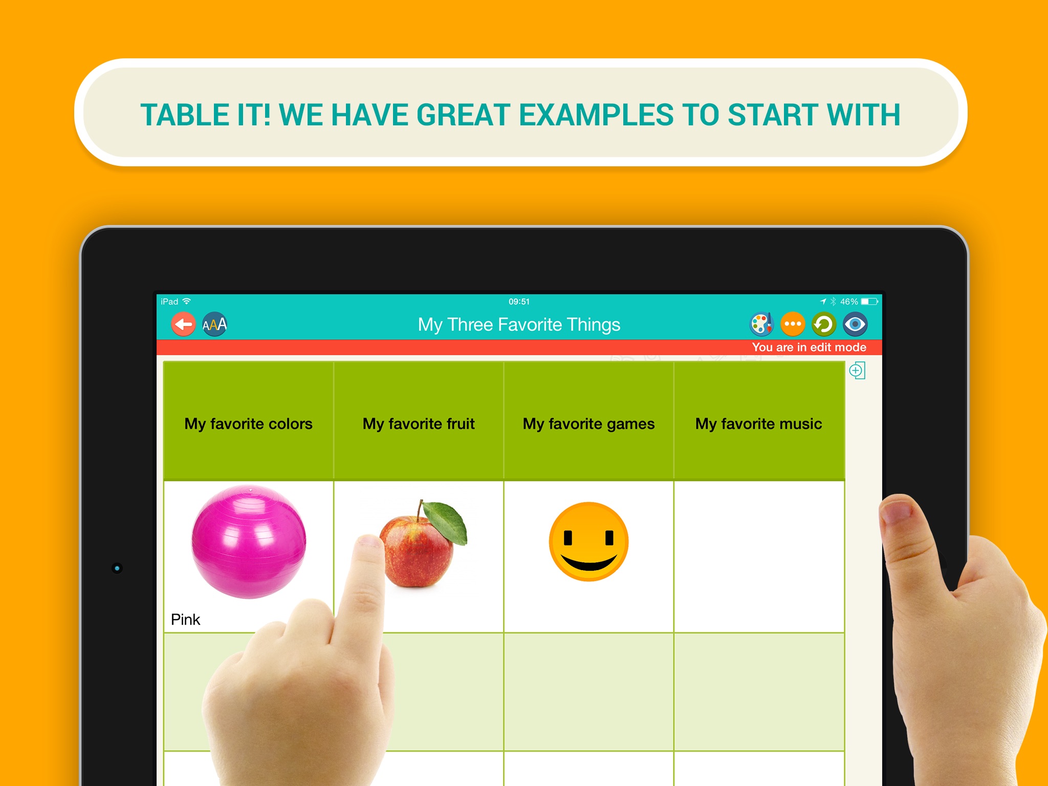 Table it! – Students with special needs learn to organize their world of knowledge screenshot 4