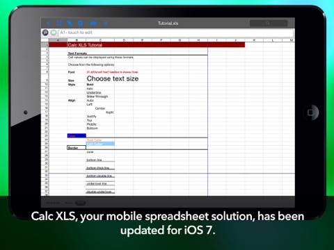 Calc XLS Free Spreadsheet screenshot