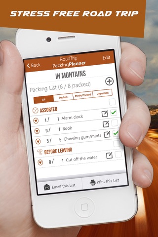Road Trip Packing Planner - List of things that you should pack for a summer or winter Car/Bus Roadtrip screenshot 3