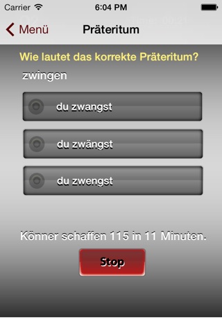 Grammatik Deutsch Training Test screenshot 2