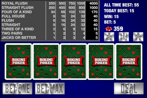 Bikini Poker Casino - Free Video Poker, Jacks or Better, Las Vegas Style Card Games screenshot 4