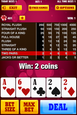 A Joker Video Poker Free Lucky Casino Card Game with Bonus screenshot 3