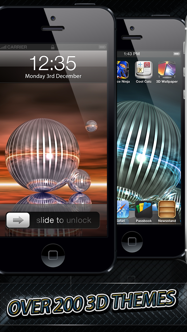 3D Themer FREE HD - Retina Wallpaper, Themes and Backgrounds for IOS 7のおすすめ画像1