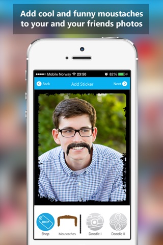 Moustachify - Pro Moustache Photo Fun - Moustache stickers, beard stickers, glasses stickers and cool frames screenshot 3
