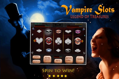 Vampire Legend of Treasures Slots - Arcade Casino Games™ Presents Another Free Sexy Vegas Style Big Cash Jackpot Slot Machine! screenshot 2