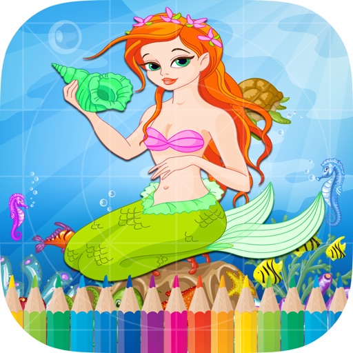 My Little Mermaid Coloring Book Free For Kids Education Game icon