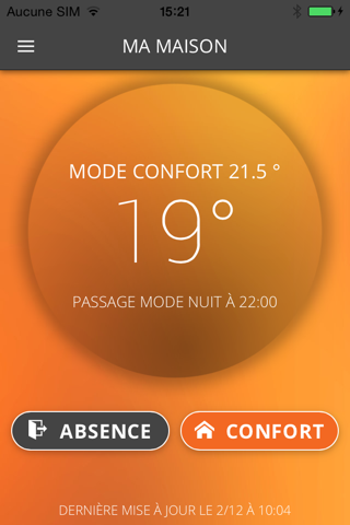 Djoro thermostat screenshot 2