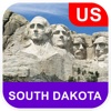 South Dakota, USA Offline Map - PLACE STARS