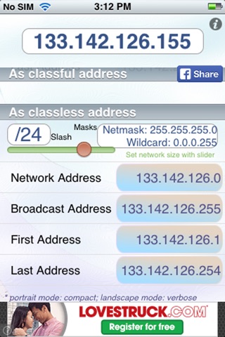 IPv4 Address Calculator lite screenshot 2