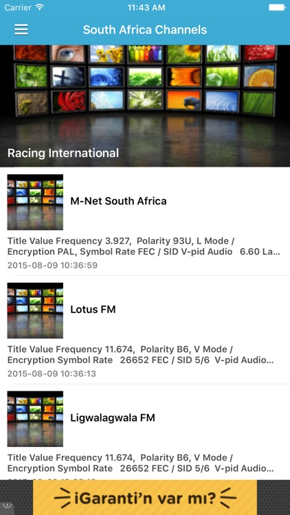 South Africa TV Channels Sat Info